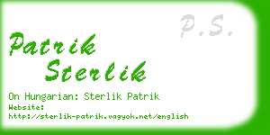 patrik sterlik business card